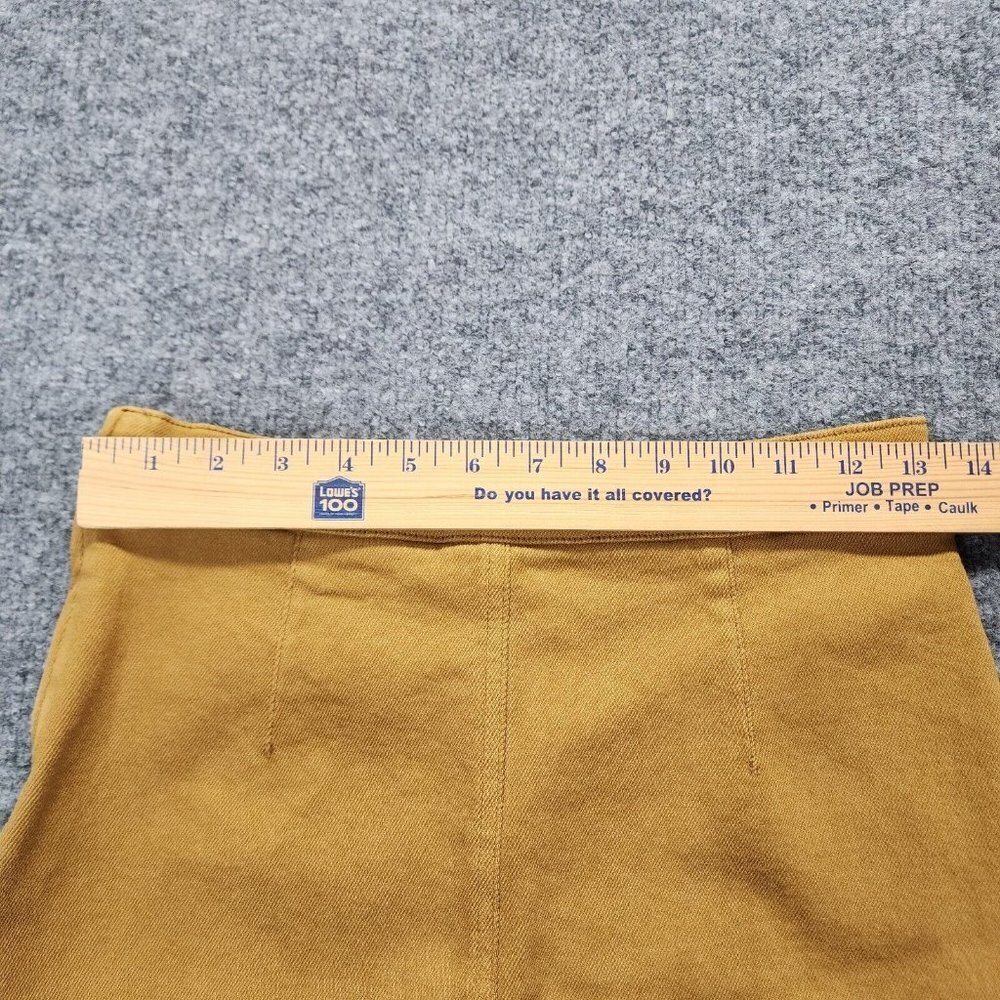 Gestuz Mustard Yellow Button-front Midi Maxi Skirt Pockets 100%‎ Cotton 36 US 4 - Picture 8 of 12